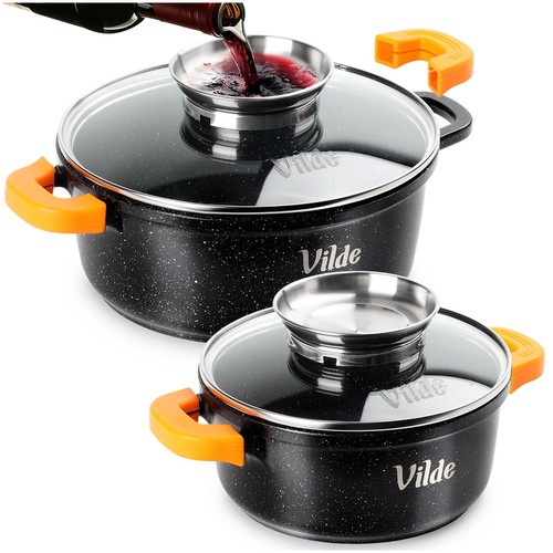 Kochtopf granit topf set 2er - granit,
