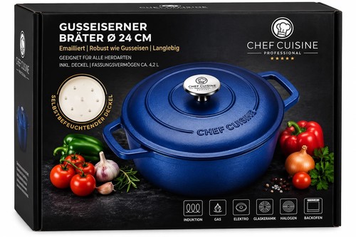 Gusseisen bräter 24cm - gusseisen,